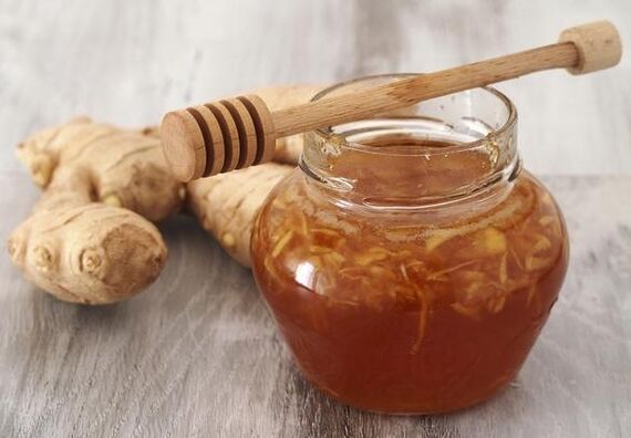 Асали табиӣ дар якҷоягӣ бо решаи Ginger қотеъ зиёд мешавад